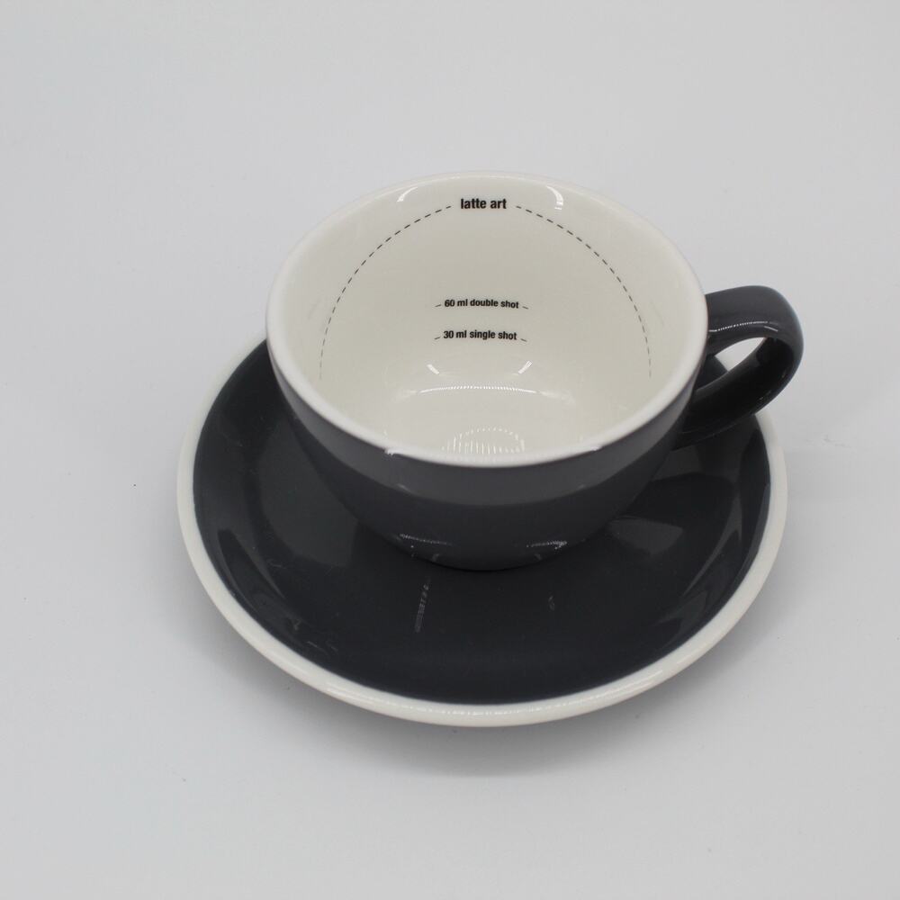 BREVILLE Home Barista Latte Art Coffee Espresso Cappuccino Cup With Saucer Gray